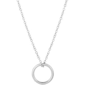 Zilver Gerhodineerde Collier rondje 1 1332439