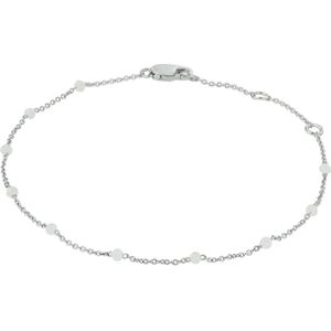 zilver gerhodineerd armband wit maansteen 16 - 17,5 - 19 cm 1331373