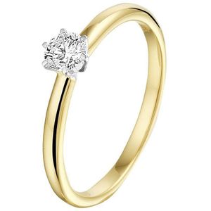 ring diamant 0.20ct h si 14K bicolor goud geel/wit 4208561