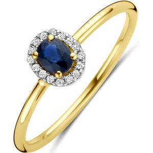 14K geelgoud ring saffier en diamant 0.05ct h si 4034219 16