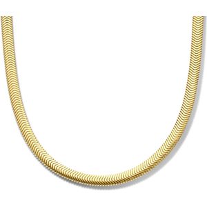 zilver verguld (geel) collier platte slang 4,3 mm 40 + 4 cm 1 micron 2102549