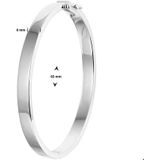 Zilver Gerhodineerde Bangle scharnier massief 6 x 65 mm 1328346