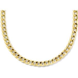 zilver verguld (geel) collier gourmette 4-zijdes geslepen 6,0 mm 42 cm met groot springslot 2102654