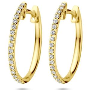 14K geelgoud klapoorringen diamant h si 1,5 mm buis 4033312