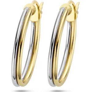 14K bicolor goud geel/wit oorringen 4208911