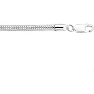 Zilveren Collier slang rond 4 1003631 45 cm