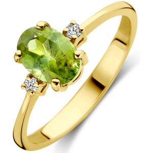 14K geelgoud ring trilogie toermalijn en diamant 0.04ct h si 4030743 16.50