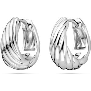 Zilver Gerhodineerde klapoorringen 14 mm 1339816