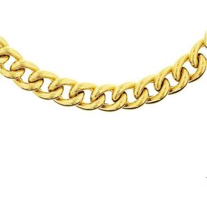 collier gourmette 9 mm 45 cm met groot springslot 14K geelgoud 4018064