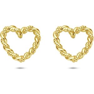 14K geelgoud oorknoppen hartje gedraaid 8,5 mm 4034337