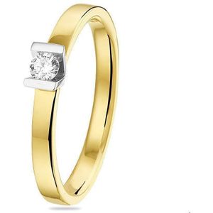 Bicolor Gouden Ring diamant 0.10ct H SI 4207997 16.50 mm (52)