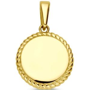 14K geelgoud graveerhanger 18 mm 4031676