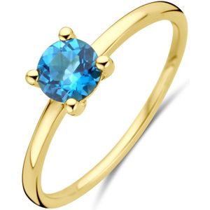 14K geelgoud ring london blue topaas 4030112 17.25
