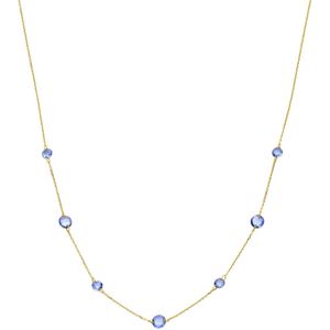 18K Geelgoud - Collier - Saffier - 40 - 42 - 44 cm