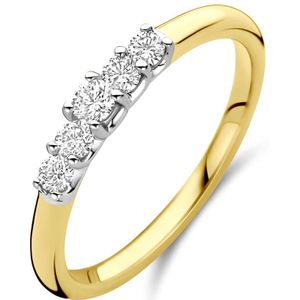 14K bicolor goud geel/wit ring diamant 0.30ct h si 4209072 18.50