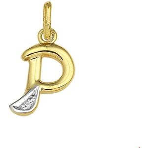 Geelgouden Hanger letter P diamant 0.005ct H SI 4006375