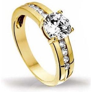 ring zirkonia 14K geelgoud 4013385