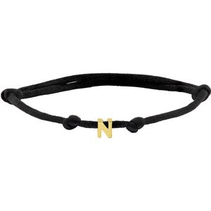 armband satijn letter 14K goud met rubber/nylon/leer 4700042