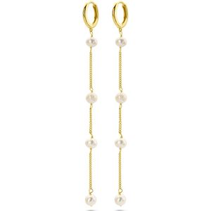 zilver verguld (geel) klapoorringen parels 1 micron 2103527