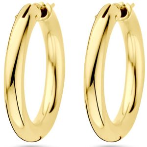 14K geelgoud oorringen 4 mm buis 4033269