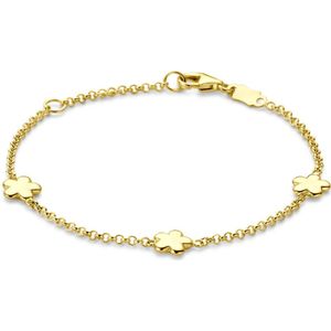 14K geelgoud armband bloem 11 - 13 cm 4033474