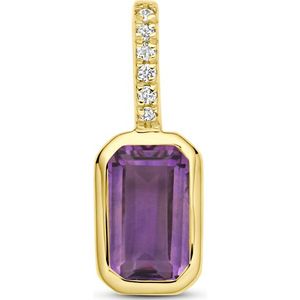 14K geelgoud hanger met geboortesteen en diamant 0.012ct H SI 4034290