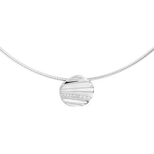 Zilver Gerhodineerde Collier rond zirkonia 1 1333008