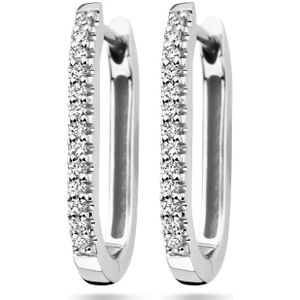 14K witgoud klapoorringen paperclip diamant h si 4106016