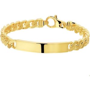 Geelgouden Graveerarmband massief gourmet 7 mm 4019441 21 cm