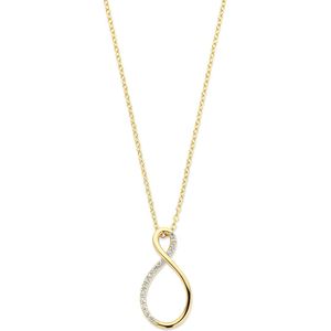 14K Geelgoud - Collier - Zirkonia - 43 - 45 cm
