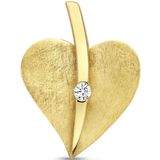 goud (geelgoud) hanger hart gescratcht diamant 0.04ct h si 4025344
