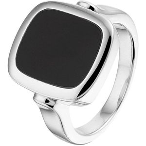 zegelring massief onyx zilver gerhodineerd 1332579