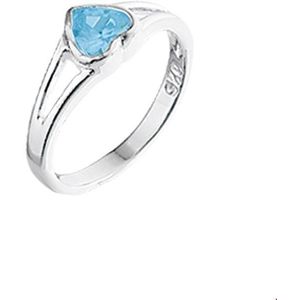 ring hart blauw zirkonia zilver wit 1014867