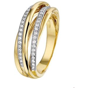 ring diamant 0.32ct h si 14K bicolor goud geel/wit 4207456