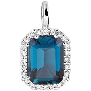 Witgouden Hanger London blue topaas en diamant 0.10ct H SI 4105282