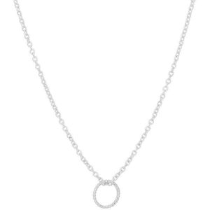 Zilver Gerhodineerde Collier rondje 1 1333026