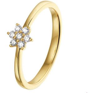 Geelgouden Ring ster diamant 0.14ct H SI 4018772 16.50 mm (52)