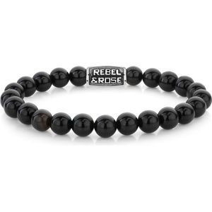 Rebel and Rose - RR-80102-V - Black Velvet Vintage - Armband-Maat M