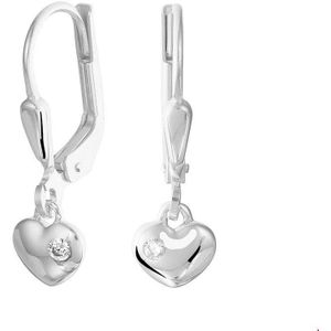 oorhangers hart zirkonia brisur haak zilver gerhodineerd 1329864
