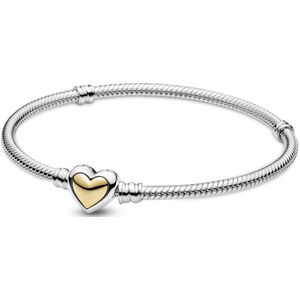 Pandora 599380C00 - Domed Golden Heart Clasp Snake Chain - Armband-lengte 17 cm