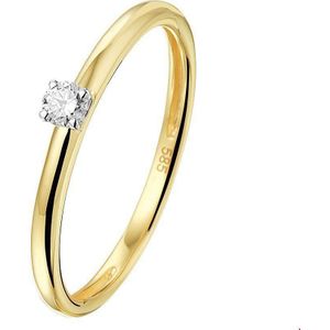 ring diamant 0.09ct h si 14K bicolor goud geel/wit 4208380
