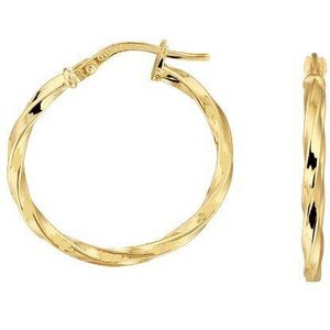 oorringen gedraaide buis 2,0 mm Zilgold (geel met zilverkern) 5000255