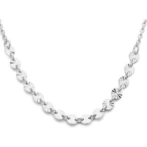 zilver gerhodineerd collier rondjes gediamanteerd 40 + 4 cm 1334867