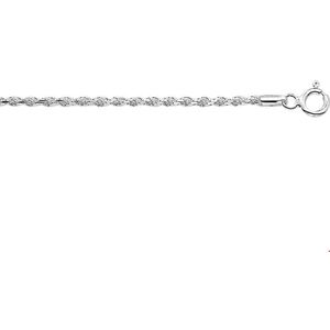 Zilveren Collier koord gediamanteerd 2 1002188 45 cm