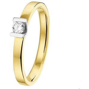 ring diamant 0.10ct h si 14K bicolor goud geel/wit 4207998