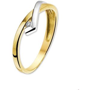 ring zirkonia 14K bicolor goud geel/wit 4205628