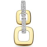 14K bicolor goud geel/wit hanger schakel diamant 0.13ct h si 4208887