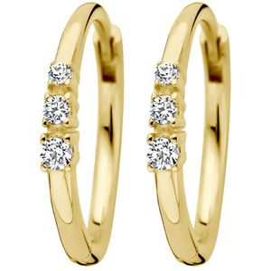 14K geelgoud klapoorringen zirkonia 4028453