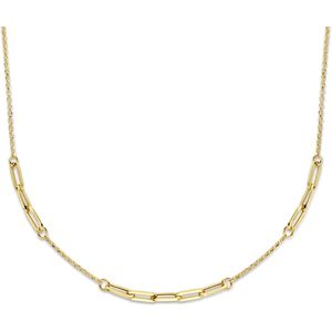 goud (geelgoud) combi-collier jasseron en paperclip 3,5 mm 42 + 2 cm 4026140