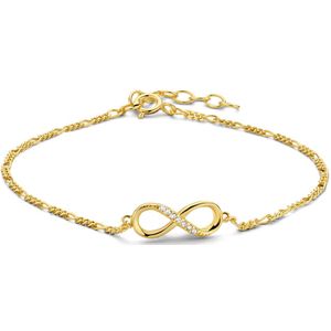 zilver verguld (geel) armband infinity zirkonia 15,5 + 2,5 cm 2102125